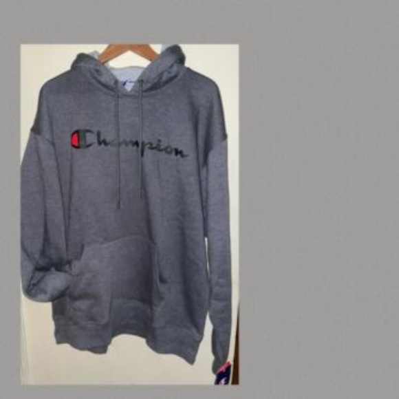 CHAMPION MEN'S "GRANITE HEATHER KANGAROO POCKET POWERBLEND HOODIE~FRONT LOGO~XL - Picture 6 of 6